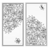Abstract hand drawn pattern card set