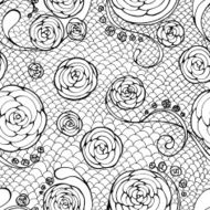 black lace seamless pattern N3