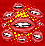 Sweet Pair of Glossy Vector Lips N2