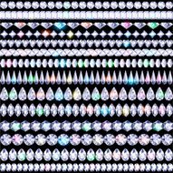 set of shining borders precious stones