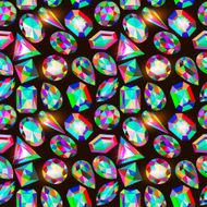 background seamless placer precious stones on black N2