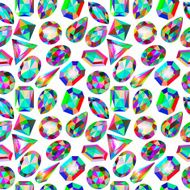 background seamless placer precious stones on white