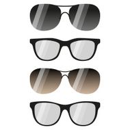 glasses and sunglasses vector set