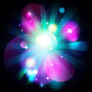 Fashion dotted bokeh background with rays