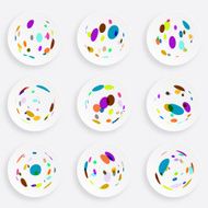 set of abstract color plate pattern for design N5