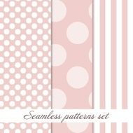 Set Seamless polka dot vintage pattern
