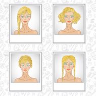 Hair style fashion girl set