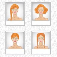 Hair style fashion girl set N2