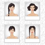 Hair style fashion girl set N3