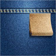 Blue jeans realistic denim texture with label