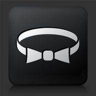 Black Square Button with Bow Tie Icon