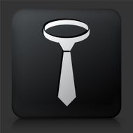 Black Square Button with Tie Icon