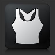 Black Square Button with Tank Top Icon N2