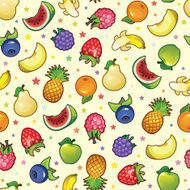 Set of bright colored fruits and berries