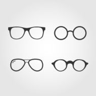 Set of vector glasses flat design