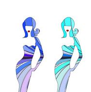 silhouette girl model sheath dress at party N3