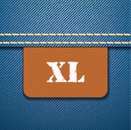 XL size clothing label - vector