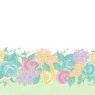 Seamless Floral Border with wildflowers N3