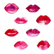 Collection of red beautiful lips