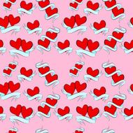 Vector Seamless stylish red pattern with hearts