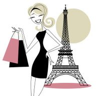Girl shopping in Paris