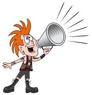 Punk shouting with megaphone
