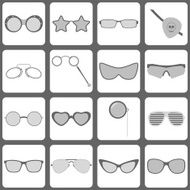 Sunglasses and glasses icons
