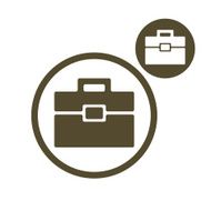 Briefcase vector simple single color icon isolated on white N3