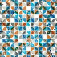 Old scratched and spotted mosaic seamless background vector ret