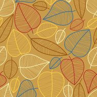 Autumn leaves seamless pattern N16