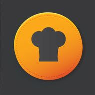 Hat cooking button clean vector