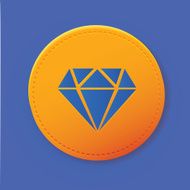 Diamond symbol on yellow button vector
