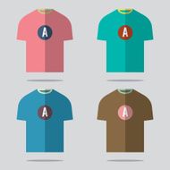 Flat Design T-Shirt Set Vector Illustration N13