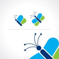 butterfly icons isolated vector illustration