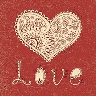 Vintage card with hearts