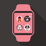 Fashion smart touchsreen watch flat vector N3