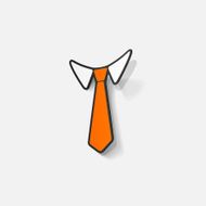 Realistic paper sticker necktie N8