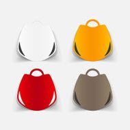 Realistic paper sticker handbag N9