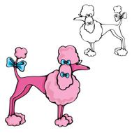 Fashionable Poodle Vector Illustration