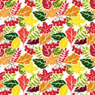 Autumn leaves seamless pattern Flat style N2