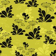 Seamless pattern with small bird