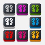 square button slippers N18