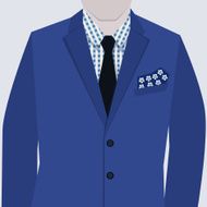 Male fashionable blue suit-flat design