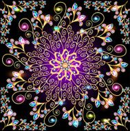 shiny background with a pattern of gold and precious stones