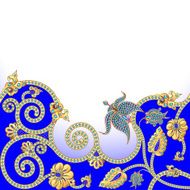 background with flowers of gold and precious stones