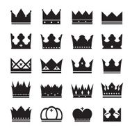 vector black set of crowns