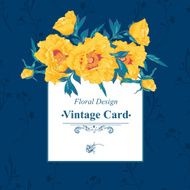 Vintage greeting card with blooming flowers N5