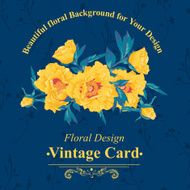 Vintage greeting card with blooming flowers N6