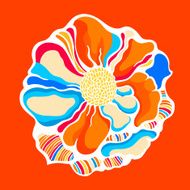 colorful illustration flowers in simple background N9