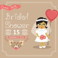 Bridal Shower invitation Asian baby bride floral element N2